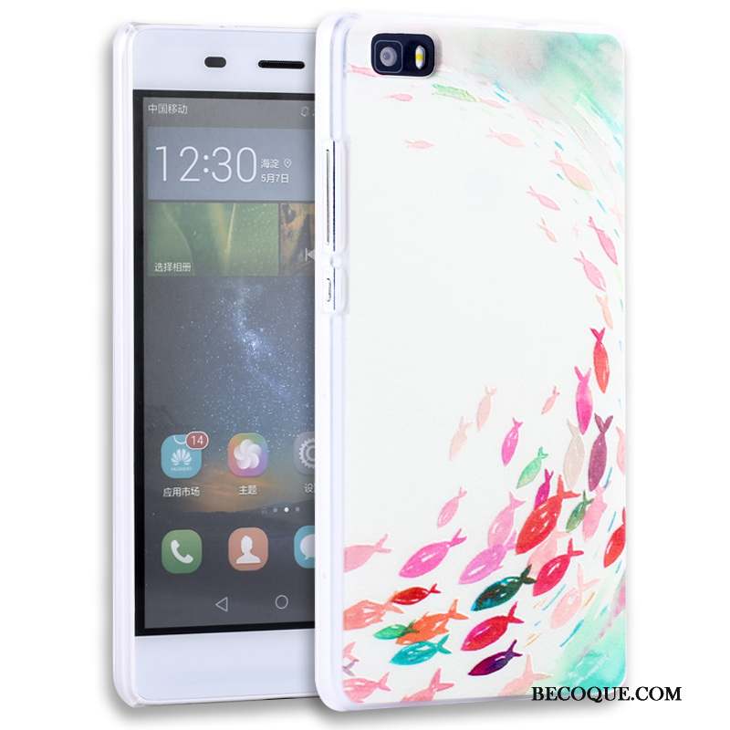 Huawei P8 Lite Étui Protection Rose Gaufrage Coque De Téléphone Jeunesse