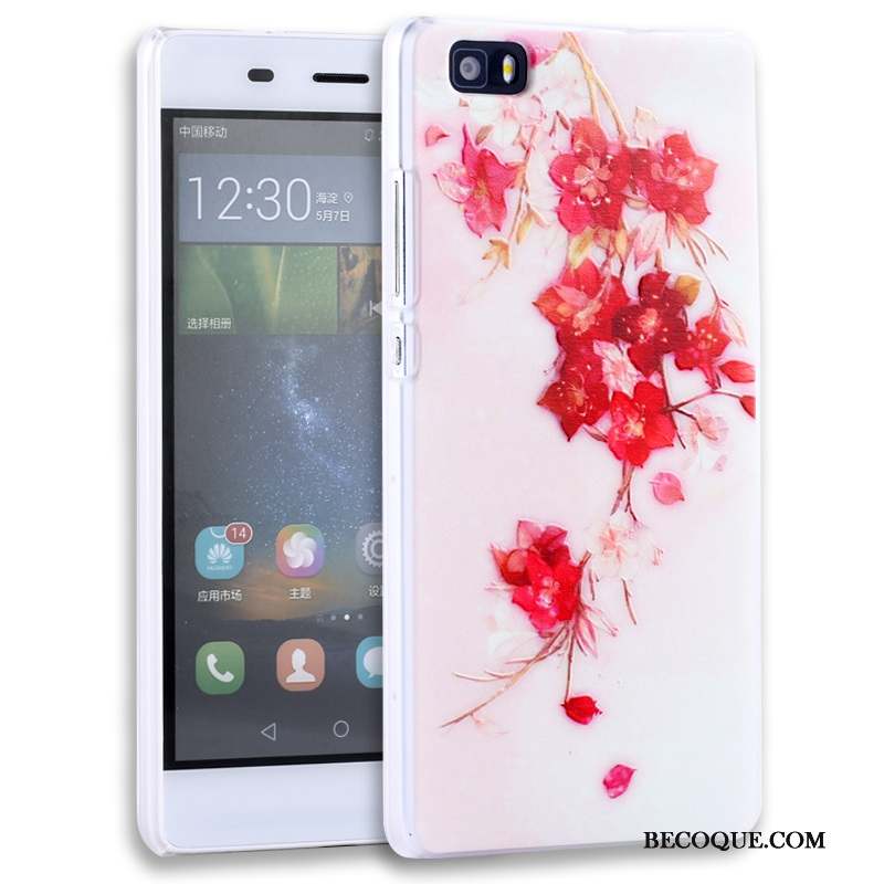 Huawei P8 Lite Étui Protection Rose Gaufrage Coque De Téléphone Jeunesse