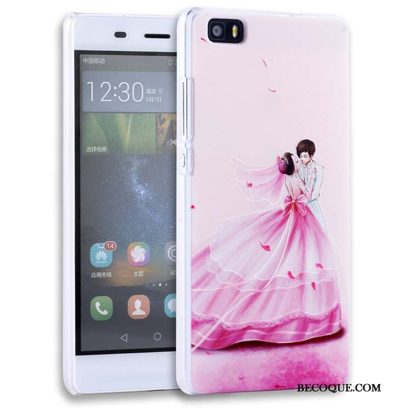 Huawei P8 Lite Étui Protection Rose Gaufrage Coque De Téléphone Jeunesse