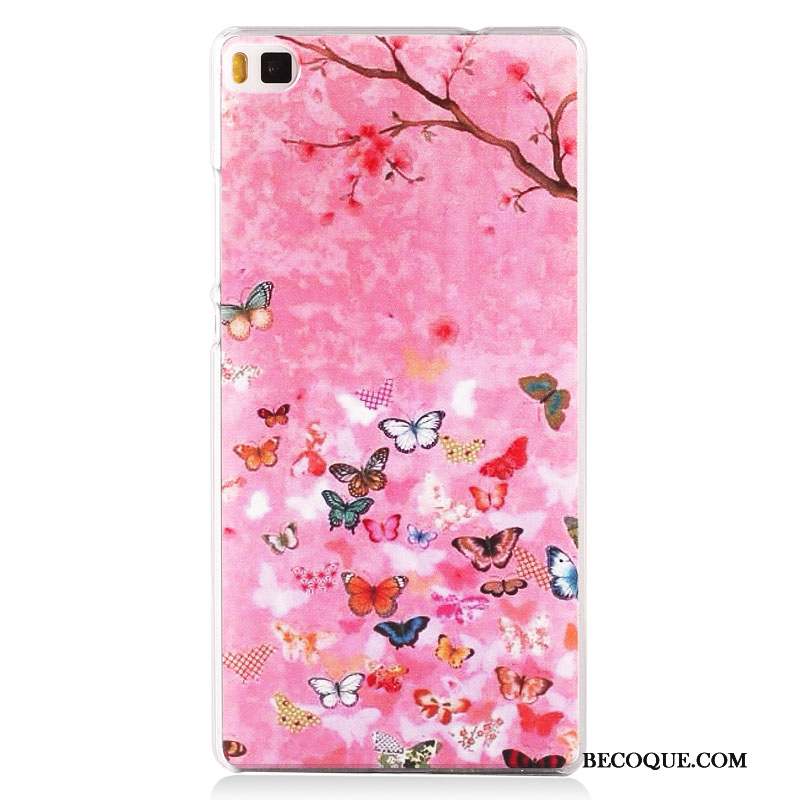 Huawei P8 Peinture Haute Rose Protection Coque De Téléphone Tendance