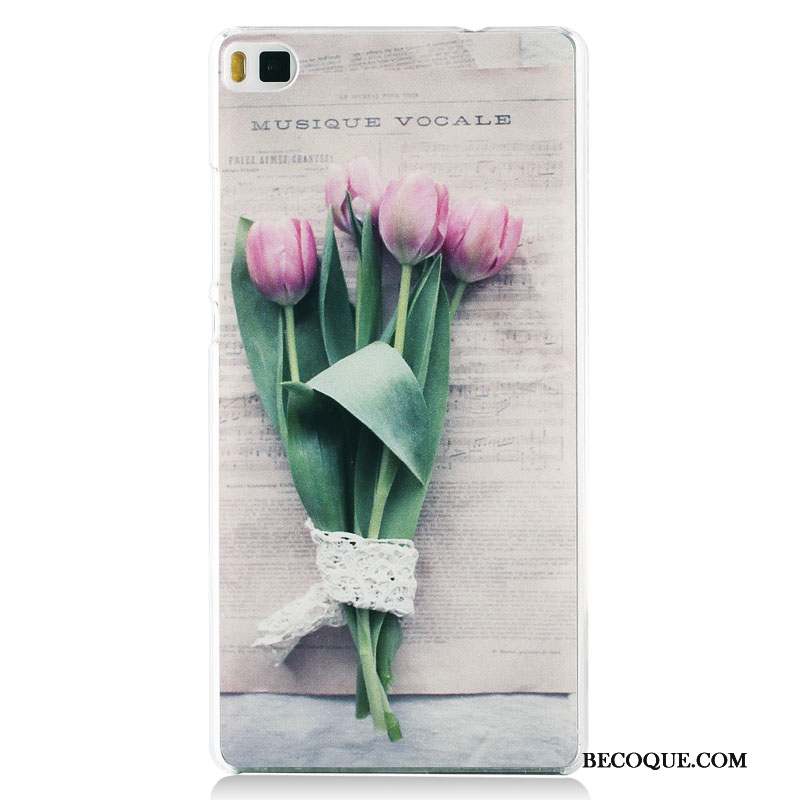 Huawei P8 Peinture Haute Rose Protection Coque De Téléphone Tendance