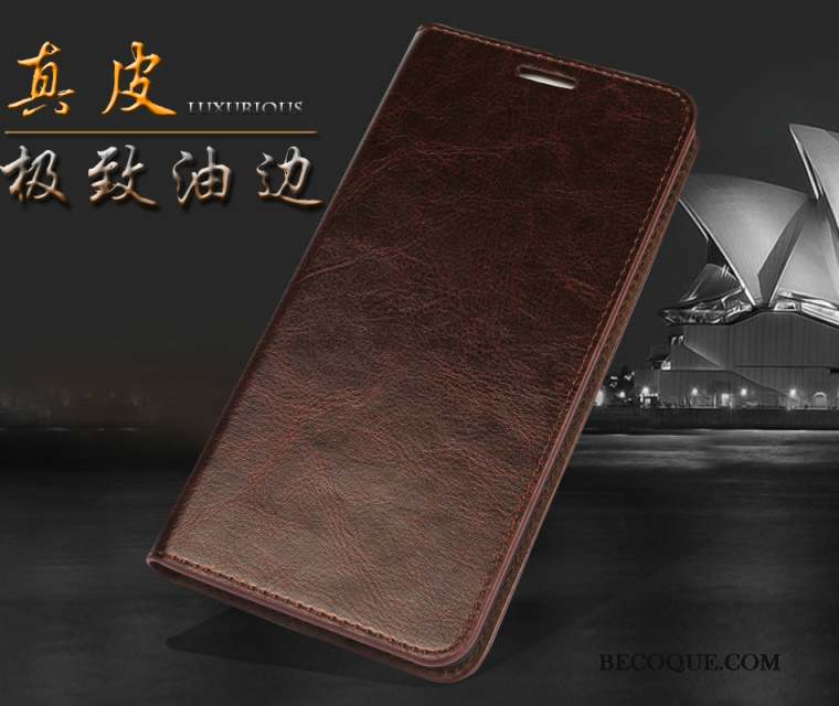 Huawei P8 Portefeuille Coque Cuir Véritable Étui Protection Étui En Cuir