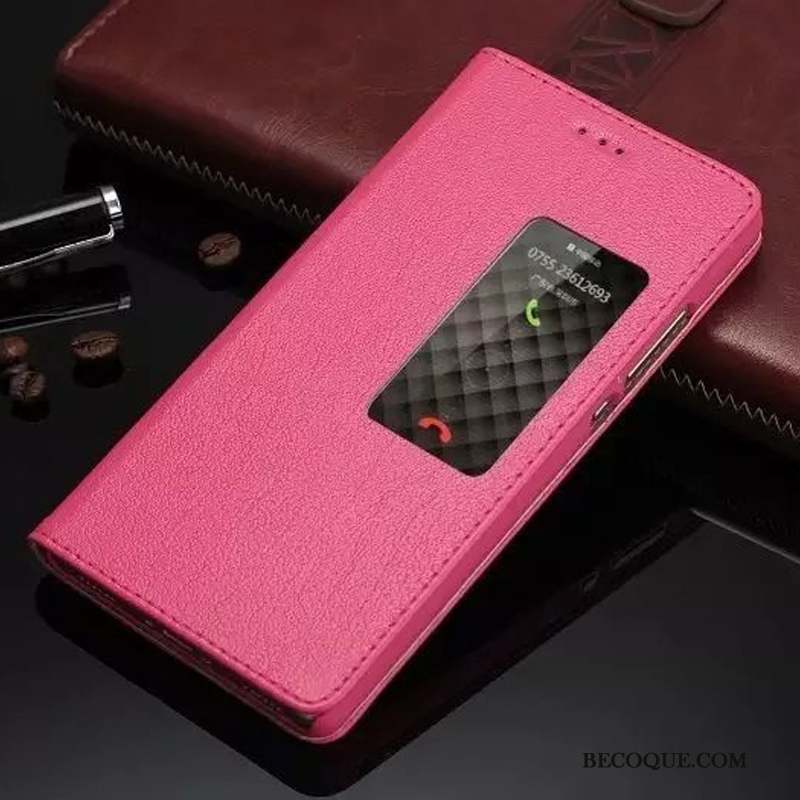 Huawei P8 Rose Haute Coque De Téléphone Protection Cuir Véritable Étui En Cuir