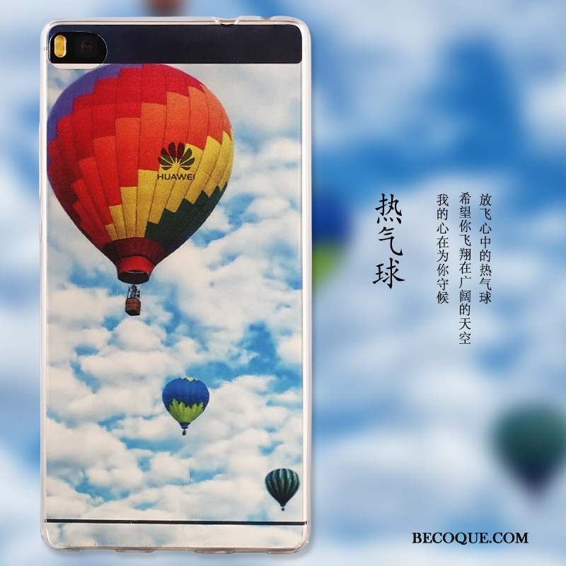 Huawei P8 Étui Bleu Peinture Fluide Doux Protection Coque De Téléphone