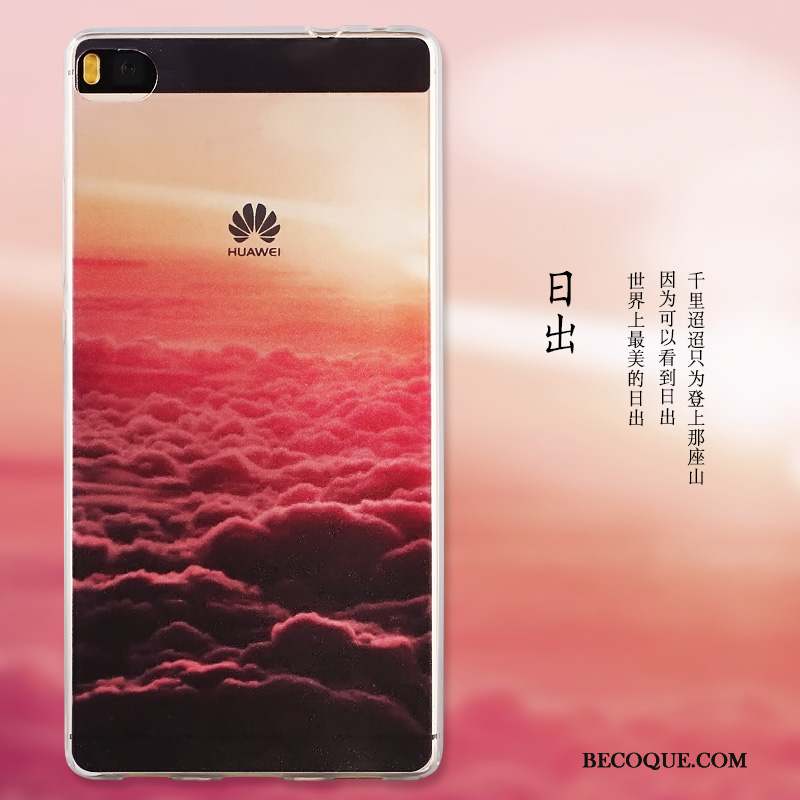 Huawei P8 Étui Bleu Peinture Fluide Doux Protection Coque De Téléphone