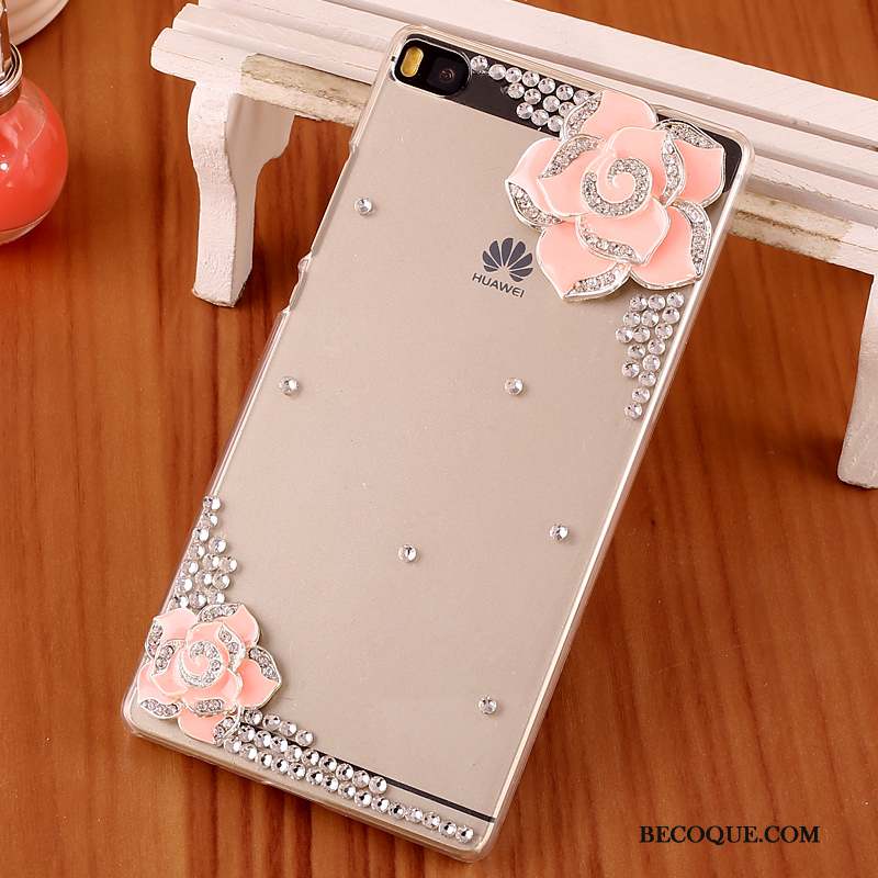 Huawei P8 Étui Difficile Noir Coque De Téléphone Protection Strass