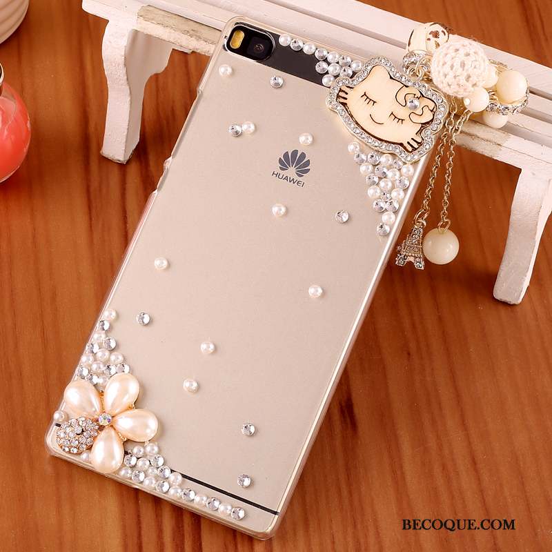 Huawei P8 Étui Difficile Noir Coque De Téléphone Protection Strass