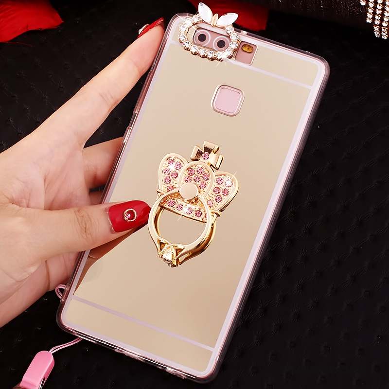 Huawei P9 Coque De Téléphone Strass Support Rose Étui Protection