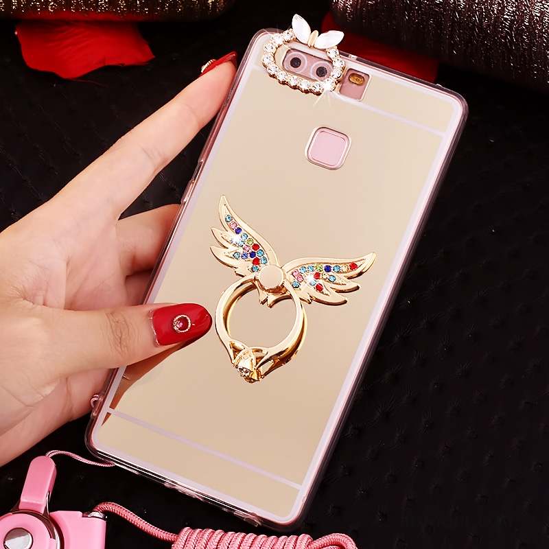 Huawei P9 Coque De Téléphone Strass Support Rose Étui Protection