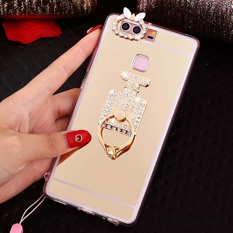 Huawei P9 Coque De Téléphone Strass Support Rose Étui Protection