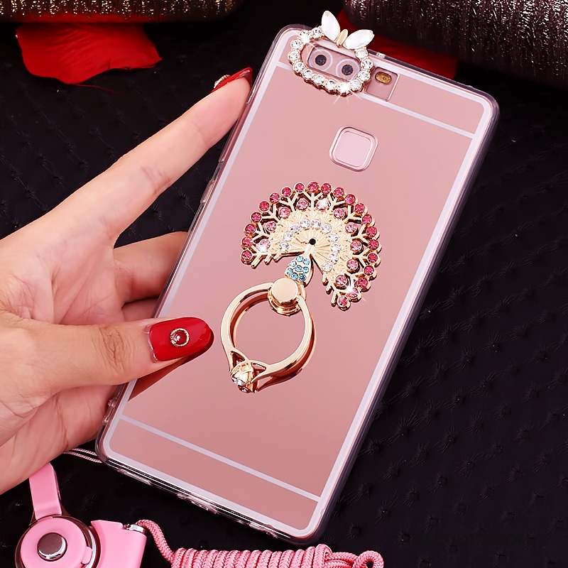 Huawei P9 Coque De Téléphone Strass Support Rose Étui Protection