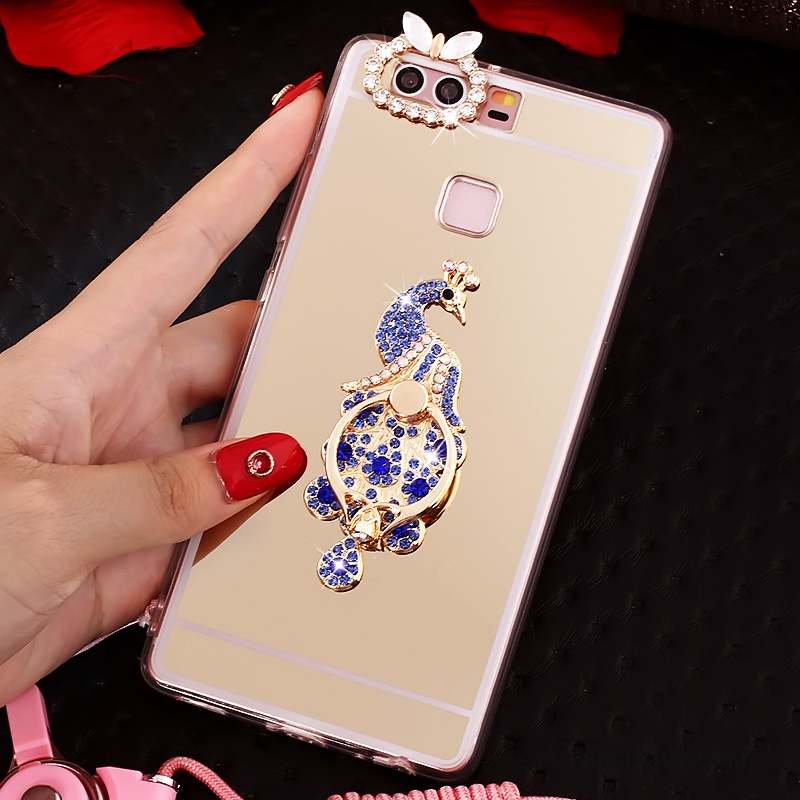 Huawei P9 Coque De Téléphone Strass Support Rose Étui Protection