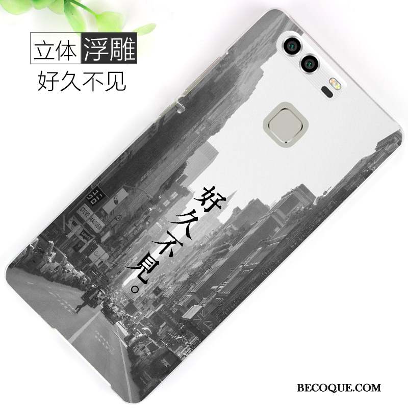 Huawei P9 Coque Délavé En Daim Peinture Marque De Tendance Dessin Animé Difficile Personnalité