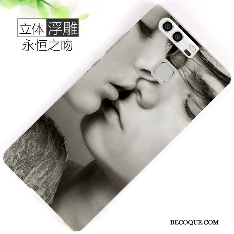 Huawei P9 Coque Délavé En Daim Peinture Marque De Tendance Dessin Animé Difficile Personnalité