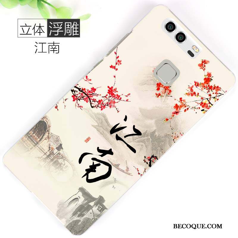 Huawei P9 Coque Délavé En Daim Peinture Marque De Tendance Dessin Animé Difficile Personnalité