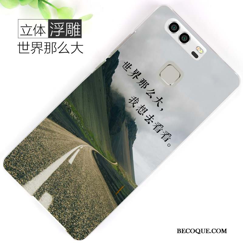 Huawei P9 Coque Délavé En Daim Peinture Marque De Tendance Dessin Animé Difficile Personnalité