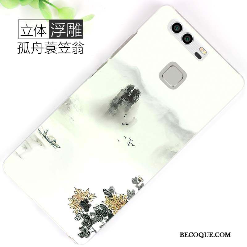 Huawei P9 Coque Délavé En Daim Peinture Marque De Tendance Dessin Animé Difficile Personnalité