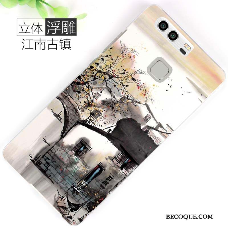 Huawei P9 Coque Délavé En Daim Peinture Marque De Tendance Dessin Animé Difficile Personnalité