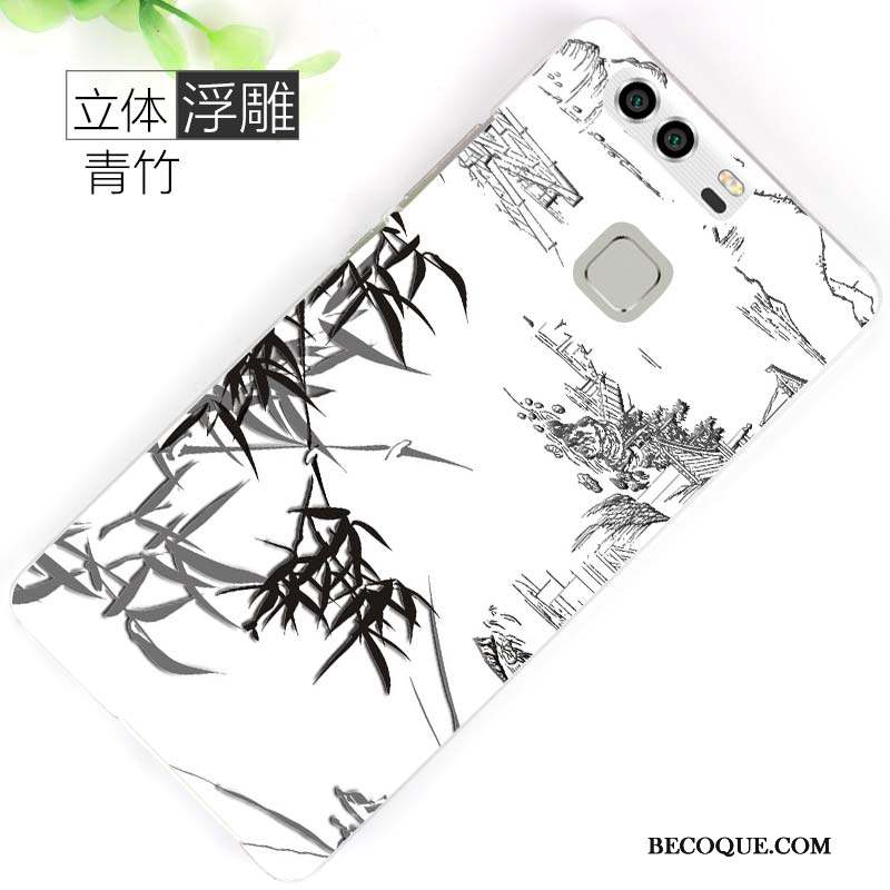 Huawei P9 Coque Délavé En Daim Peinture Marque De Tendance Dessin Animé Difficile Personnalité