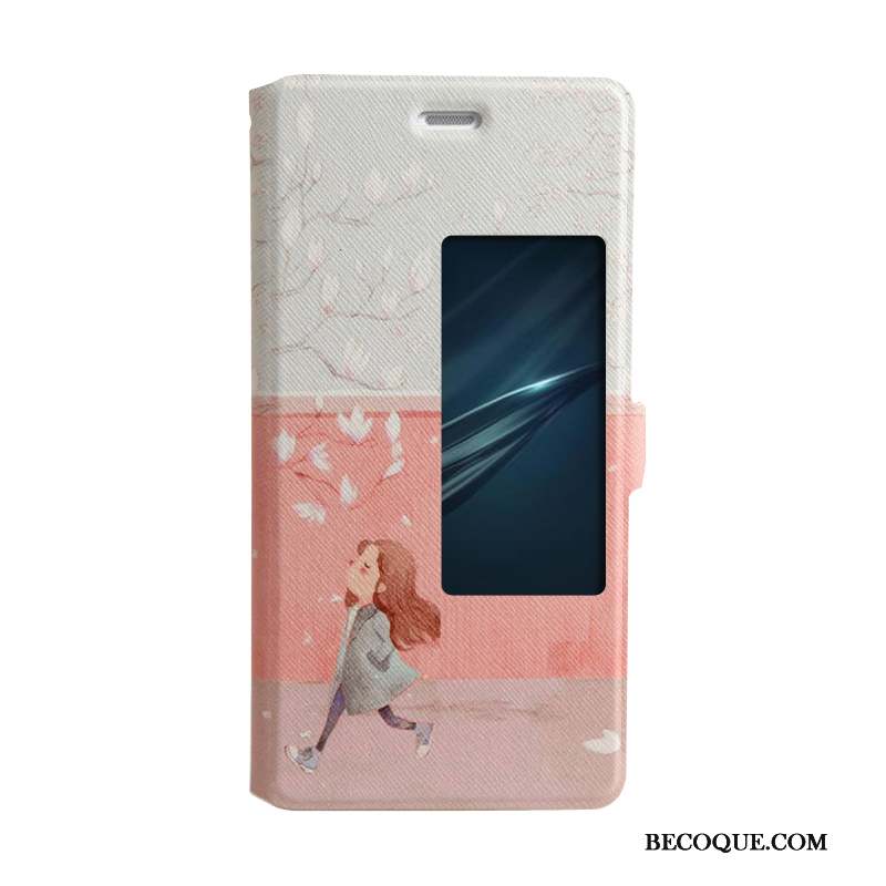 Huawei P9 Coque Fluide Doux Ouvrir La Fenêtre Tendance Housse Étui Dessin Animé