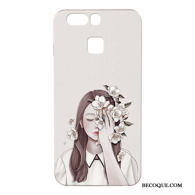 Huawei P9 Coque Gaufrage Fluide Doux Silicone Difficile Étui Incassable