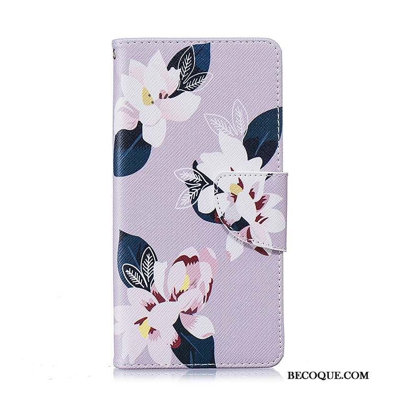 Huawei P9 Coque Housse Peinture Étui Violet Dessin Animé Étui En Cuir