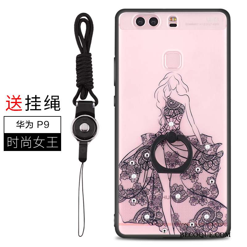 Huawei P9 Coque Strass Incassable Luxe Silicone Créatif Tout Compris