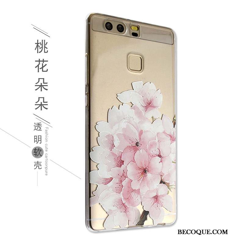 Huawei P9 Coque Étui Silicone Protection Gaufrage Charmant Fluide Doux