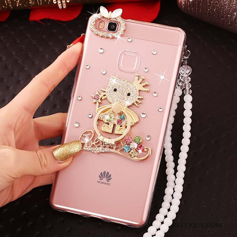 Huawei P9 Lite Coque De Téléphone Jeunesse Rose Protection Étui Fluide Doux