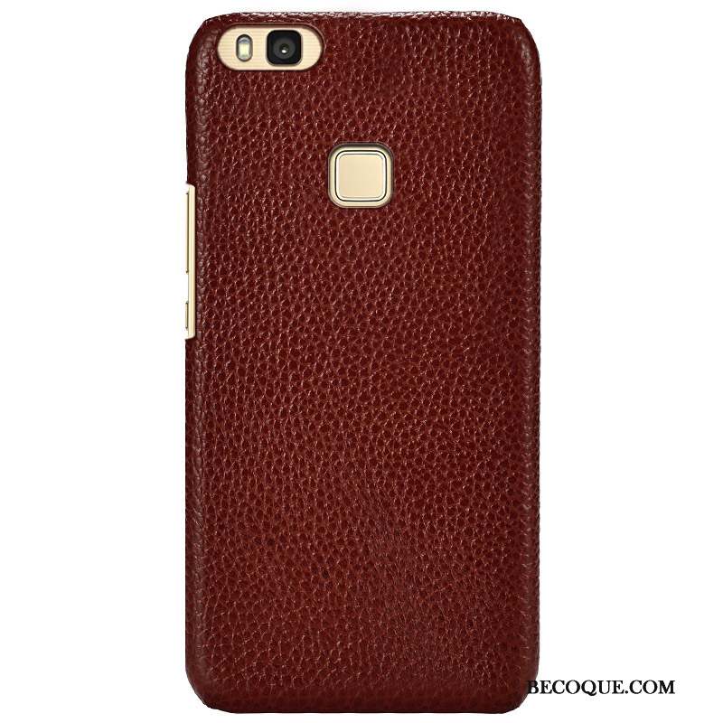 Huawei P9 Lite Coque Difficile Simple Protection Marron Incassable Étui