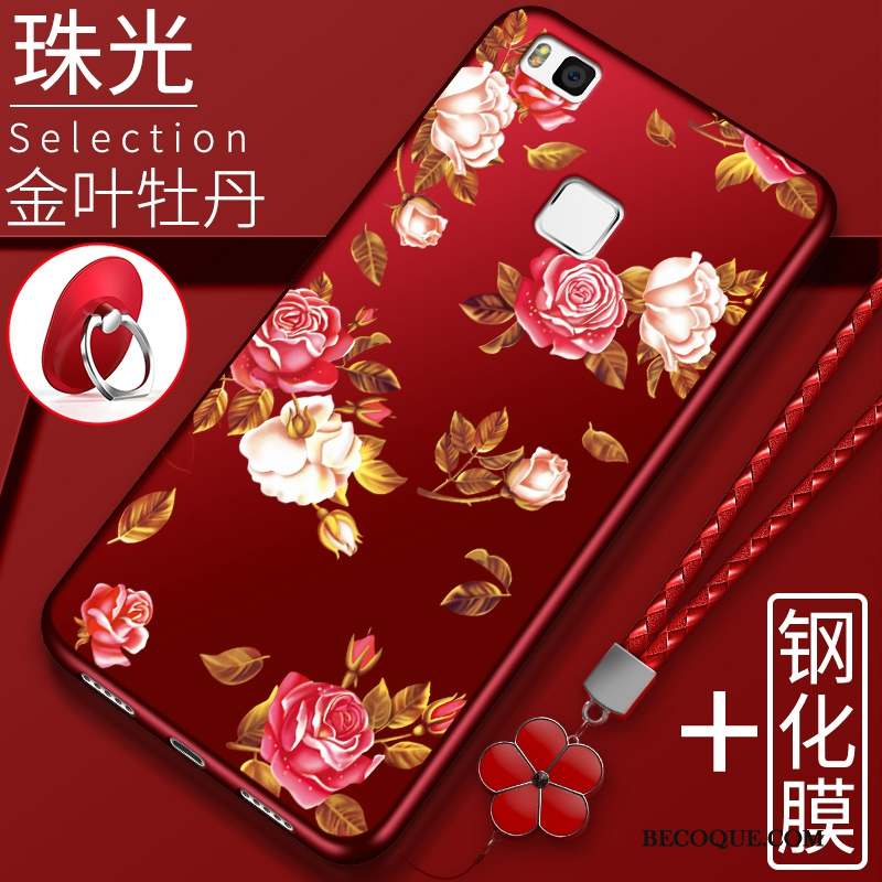 Huawei P9 Lite Fluide Doux Créatif Tendance Fleur De Pêche Coque Ornements Suspendus