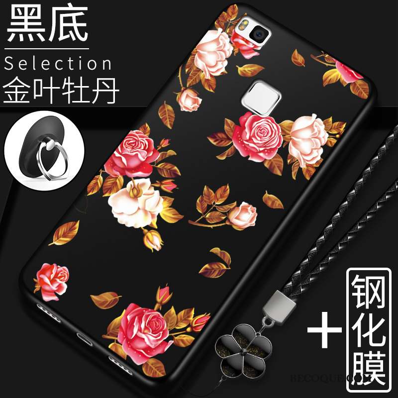 Huawei P9 Lite Fluide Doux Créatif Tendance Fleur De Pêche Coque Ornements Suspendus