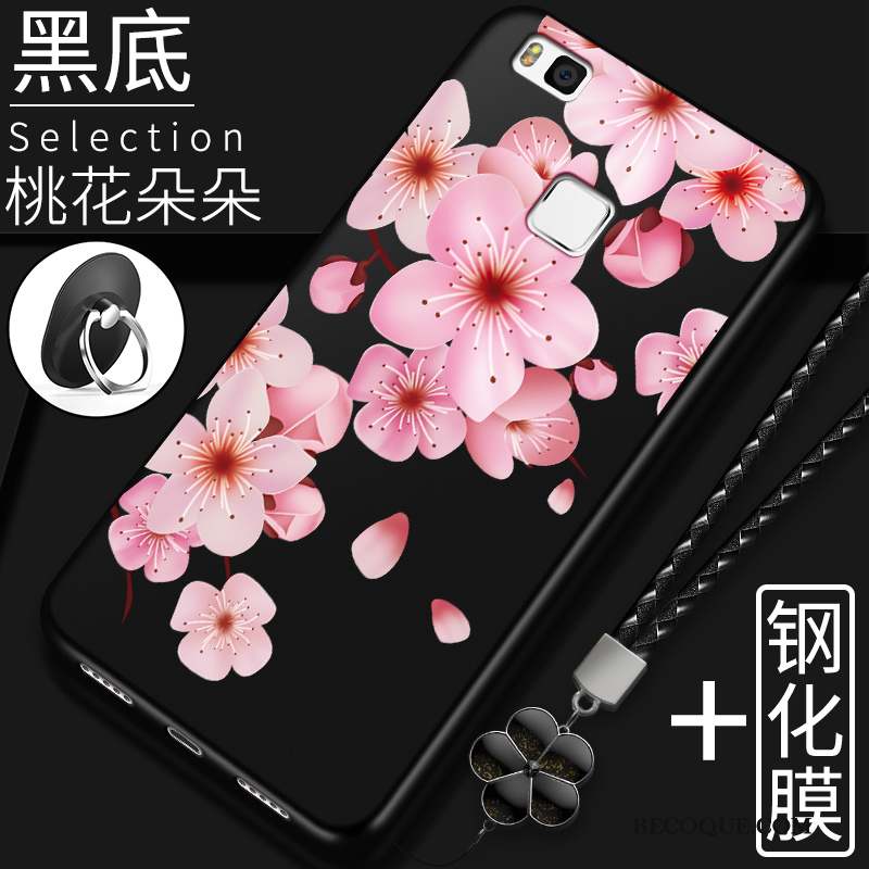 Huawei P9 Lite Fluide Doux Créatif Tendance Fleur De Pêche Coque Ornements Suspendus