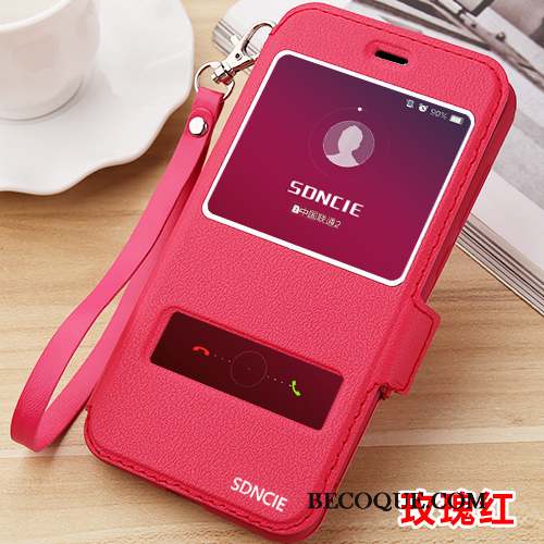 Huawei P9 Lite Étui En Cuir Téléphone Portable Coque De Téléphone Jeunesse Housse Rouge