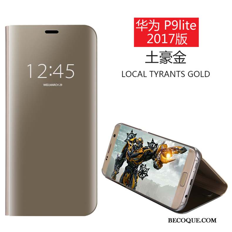 Huawei P9 Lite Étui Jeunesse Incassable Miroir Coque De Téléphone Clamshell