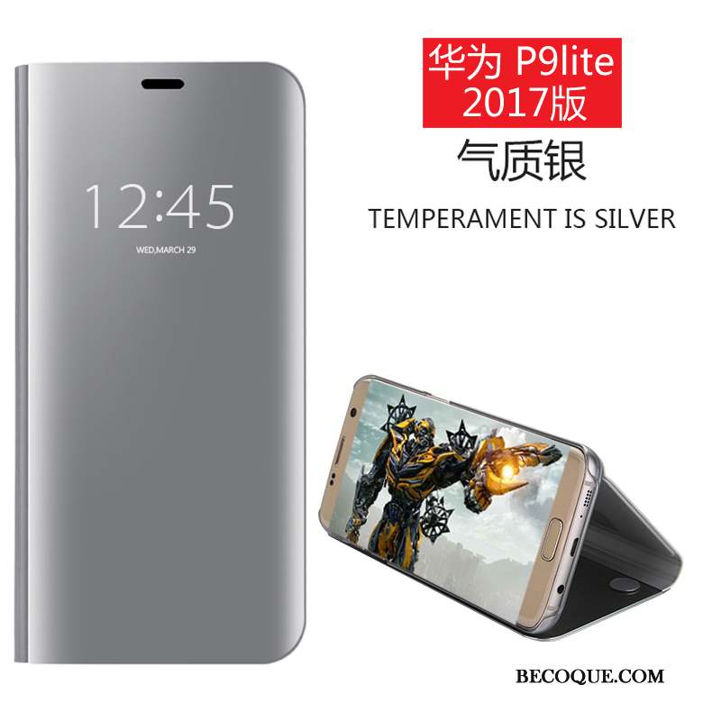 Huawei P9 Lite Étui Jeunesse Incassable Miroir Coque De Téléphone Clamshell