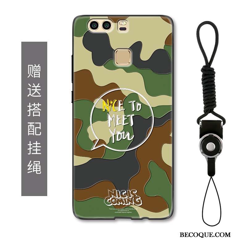 Huawei P9 Plus Coque De Téléphone Gaufrage Camouflage Créatif Tendance Bleu