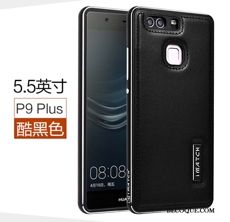 Huawei P9 Plus Coque De Téléphone Mesh Bleu Étui Cuir Véritable Incassable