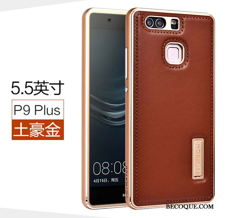 Huawei P9 Plus Coque De Téléphone Mesh Bleu Étui Cuir Véritable Incassable