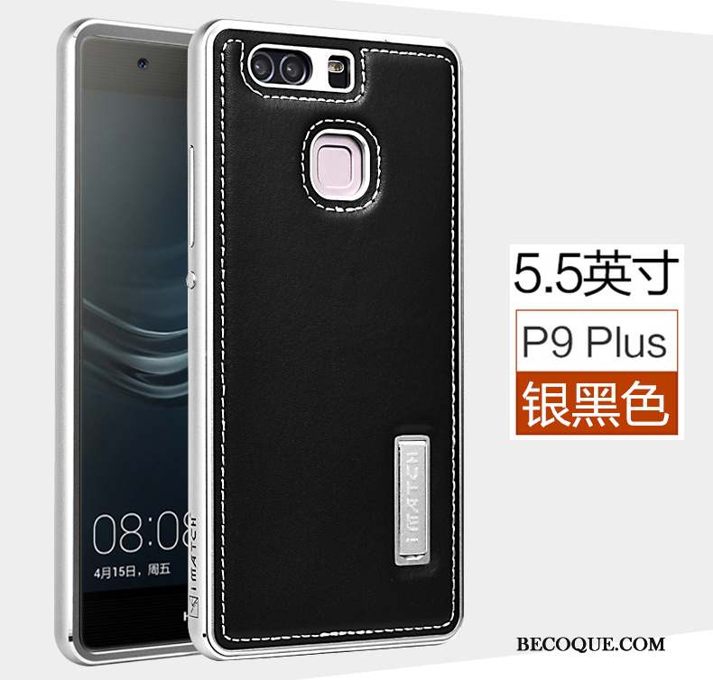 Huawei P9 Plus Coque De Téléphone Mesh Bleu Étui Cuir Véritable Incassable