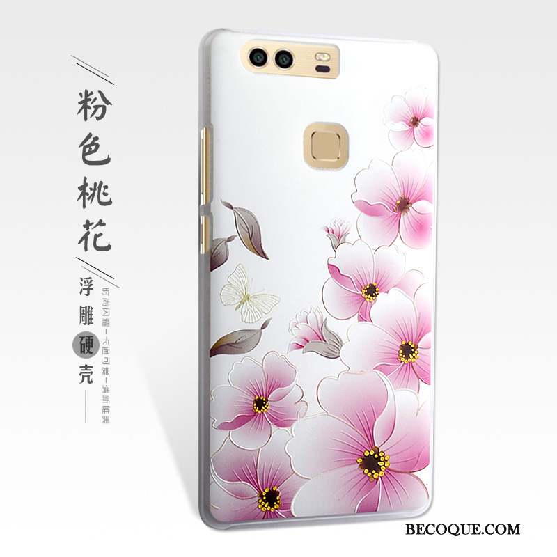Huawei P9 Plus Coque De Téléphone Protection Rose Gaufrage Étui
