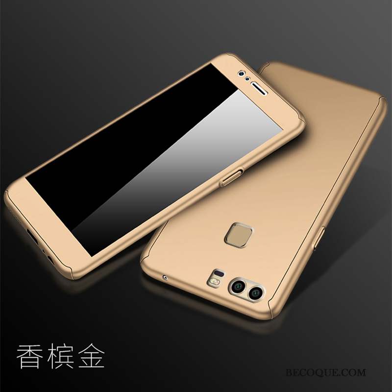 Huawei P9 Plus Coque De Téléphone Tout Compris Délavé En Daim Incassable Noir Protection