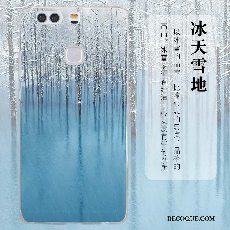 Huawei P9 Plus Coque De Téléphone Tout Compris Étui Silicone Fluide Doux Bleu Clair