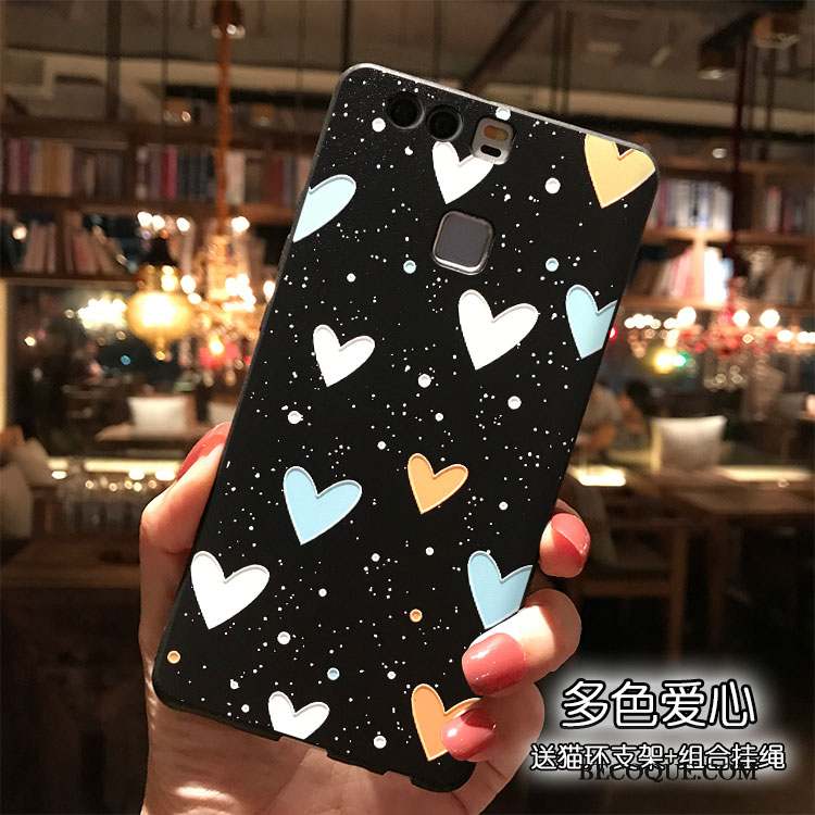 Huawei P9 Plus Coque De Téléphone Étui Noir Dessin Animé Personnalité Ornements Suspendus