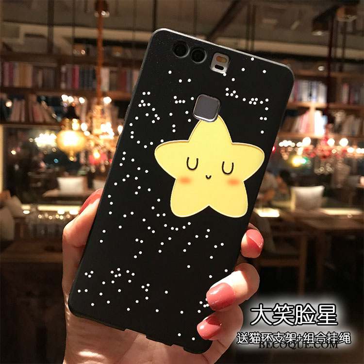 Huawei P9 Plus Coque De Téléphone Étui Noir Dessin Animé Personnalité Ornements Suspendus