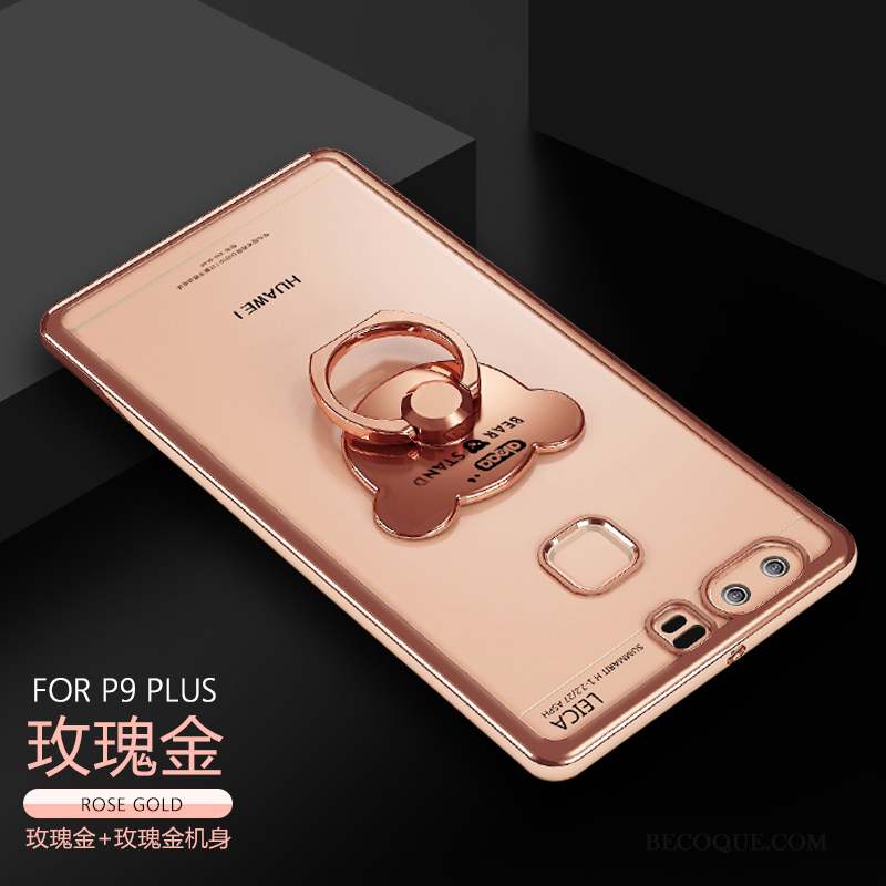 Huawei P9 Plus Coque Fluide Doux Incassable Une Agrafe Très Mince Silicone Argent