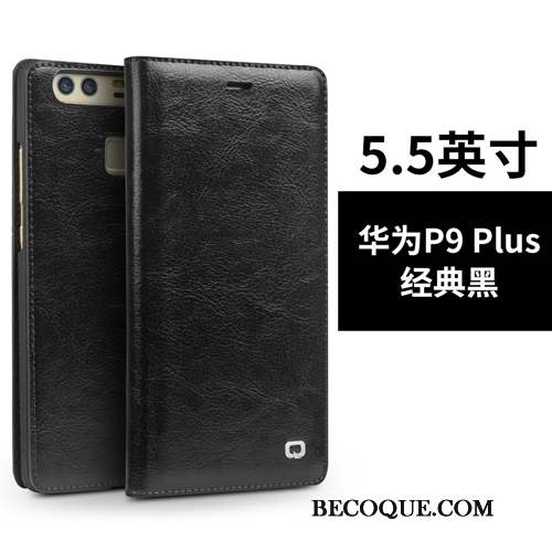 Huawei P9 Plus Coque Housse Étui Téléphone Portable Étui En Cuir Cuir Véritable Haute