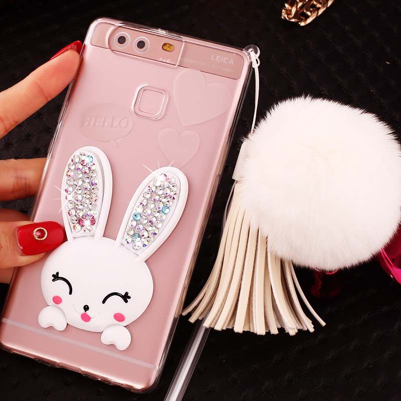 Huawei P9 Plus Coque Ornements Suspendus Très Mince Téléphone Portable Incassable Rose Strass