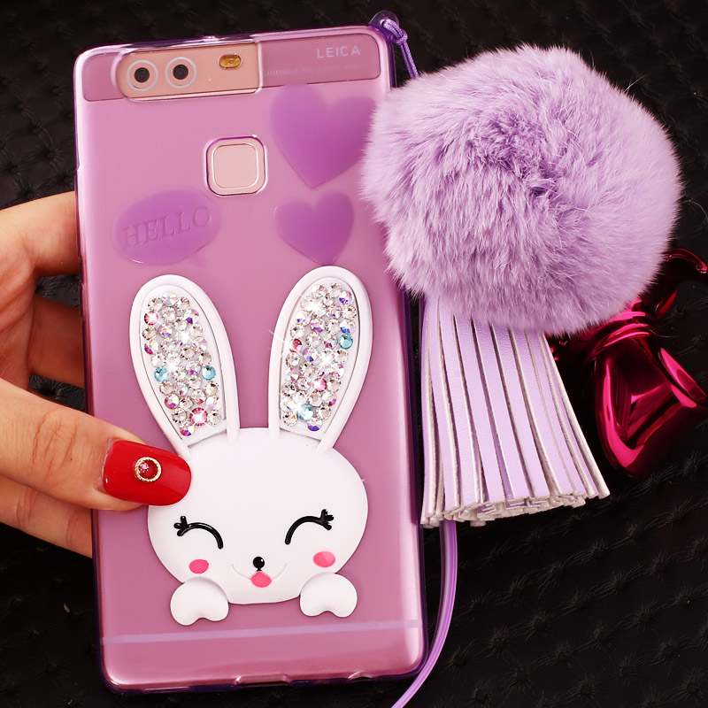 Huawei P9 Plus Coque Ornements Suspendus Très Mince Téléphone Portable Incassable Rose Strass