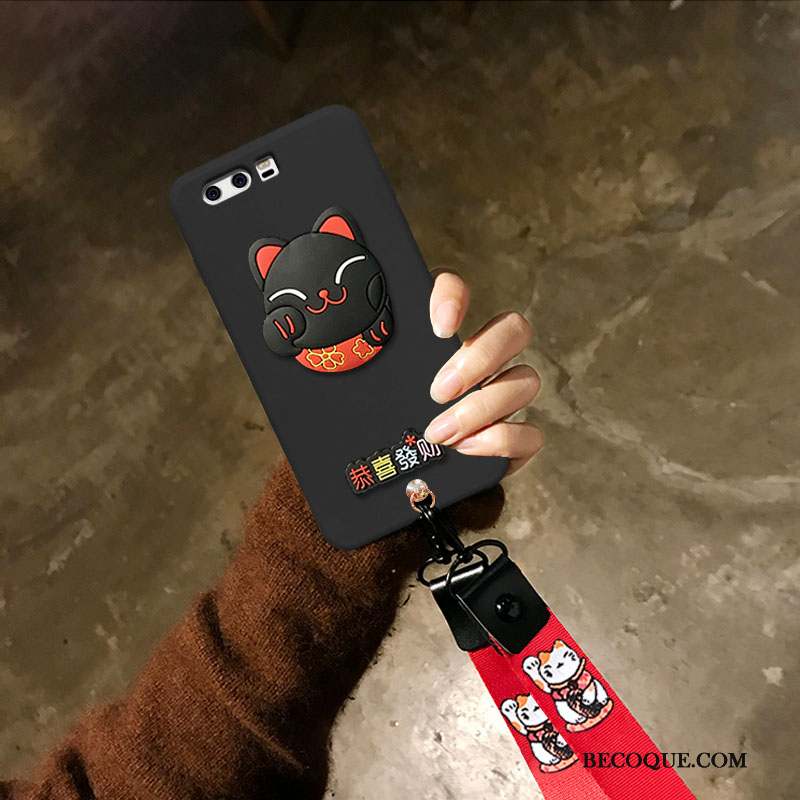 Huawei P9 Plus Coque Rouge Mince Ultra Marque De Tendance Tout Compris Chat